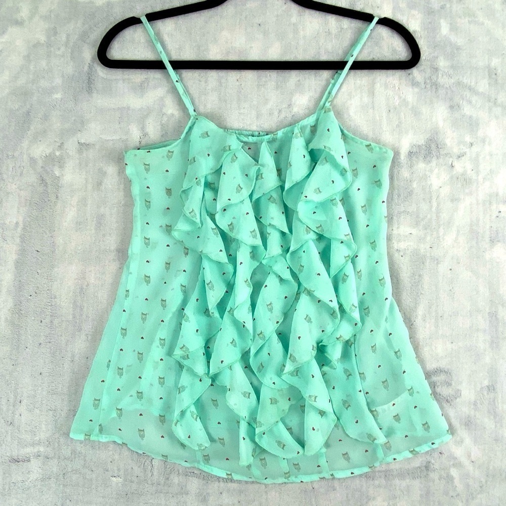 G21 Ruffle Front Cami Top Adjustable Straps